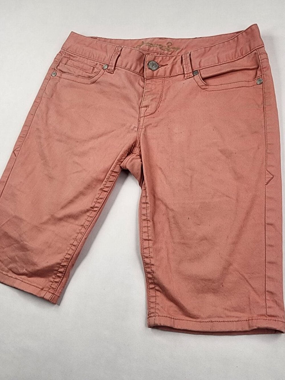 American Rag Cie Junior's Size 3 Pastel Pink Denim Bermuda Shorts Cotton Spandex